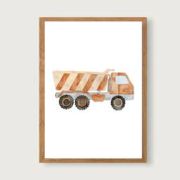 Construction Site Poster Set A4 - Print Children's Nursery Child Baby Illustration Excavator Dump Truck Vehicles -- Herz & Papier - thumbnail 3