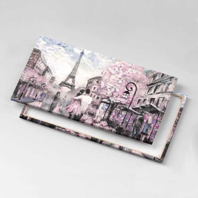 Paris & The Eiffel Tower Canvas, Wall Art Picture, Pink Decoration, Travel Canvas - image 1