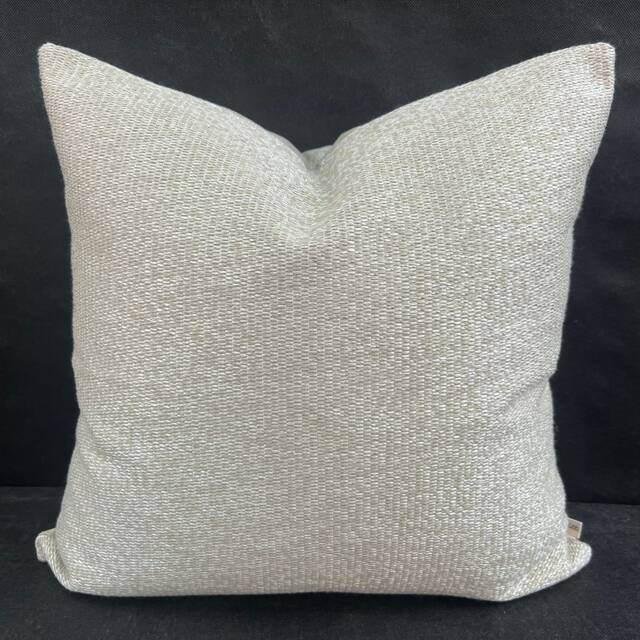 A Pair Of Zinc Luxury Designer Plain Textured Silver Neutral Weave Cushion Pillow Throw Cover - image 1