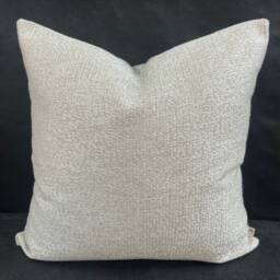 A Pair Of Zinc Luxury Designer Plain Textured Silver Neutral Weave Cushion Pillow Throw Cover - thumbnail 1