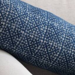 Hmong Indigo Batik Bolster Pillow Handspun Cotton Yoga Cushion - thumbnail 3