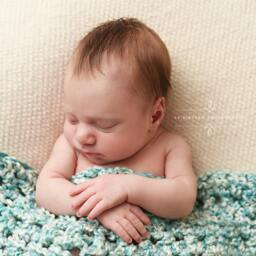 Ocean Blue Cream Homespun Newborn Baby Blanket Throw - thumbnail 2