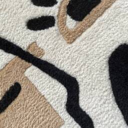 Hand Made Tufted Rug - Mountain View Abstract Art 100% Acrylic Home Aesthetic Decor Handmade Carpet For Wall Or Floor Brown - thumbnail 3