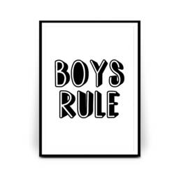 Boys Rule Print, Bedroom Prints, Monochrome Wall Art, Gifts, Teen Room Decor, Room Little Man Cave 243 - thumbnail 2