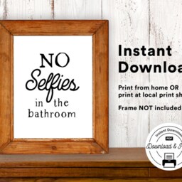 Funny Bathroom Sign - Set Of 4 - Instant Download, Quotes & Sayings, Wall Decor, Art Printable - thumbnail 2