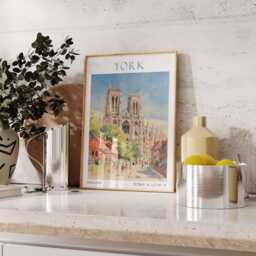 York Travel Print, Poster, England Wall Art, United Kingdom Decor, Gift, Art British - thumbnail 2