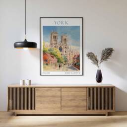 York Travel Print, Poster, England Wall Art, United Kingdom Decor, Gift, Art British - thumbnail 1