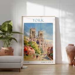 York Travel Print, Poster, England Wall Art, United Kingdom Decor, Gift, Art British - thumbnail 3