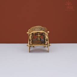 Vintage Brass Bullock Cart Showpiece, Indian Home Decor - thumbnail 3