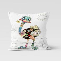 Elephant, Ostrich, Rabbit, Giraffe Pattern Children Pillow Case/Animal Book Reading Cushion Cover/Kid Room Decor/Garden Decoration Throw - thumbnail 3