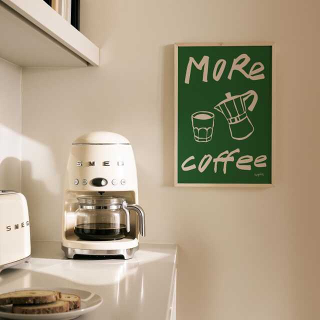 More Coffee Print - Poster, Gifts, Kitchen Art Print, Dining Room Art, Modern Wall Unframed - image 1