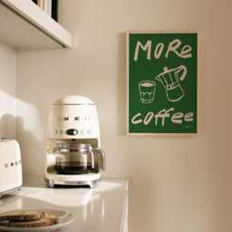 More Coffee Print - Poster, Gifts, Kitchen Art Print, Dining Room Art, Modern Wall Unframed - thumbnail 1