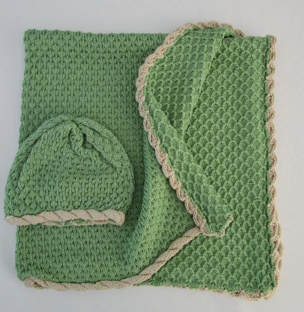 Bamboo Baby Blanket & Hat - Meadow - image 1