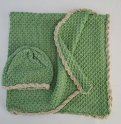 Bamboo Baby Blanket & Hat - Meadow - thumbnail 1