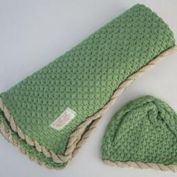 Bamboo Baby Blanket & Hat - Meadow - thumbnail 2