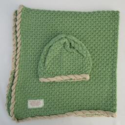 Bamboo Baby Blanket & Hat - Meadow - thumbnail 3