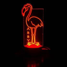 Personalised Flamingo Design Gift Lamp Night Light Kids Bedroom - thumbnail 3