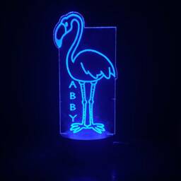 Personalised Flamingo Design Gift Lamp Night Light Kids Bedroom - thumbnail 2