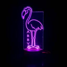 Personalised Flamingo Design Gift Lamp Night Light Kids Bedroom - thumbnail 1