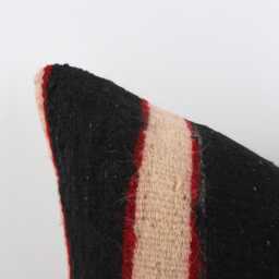 Handmade Turkish Kilim Pillow Cover Ethnic Woven Wool Cushion - 20x20 - thumbnail 2