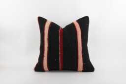 Handmade Turkish Kilim Pillow Cover Ethnic Woven Wool Cushion - 20x20 - thumbnail 1