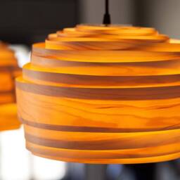 Wood Veneer Chandelier Mid-Century - Japandi Hanging Light Fixture- Kitchen-And-Dining Lampshade For Ceiling Or Staircase Area Cloud - thumbnail 3