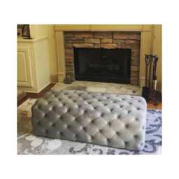 Large Chesterfield Velvet Ottoman - Tufted Footstool, Coffee Table - 120x46x34cm - thumbnail 1