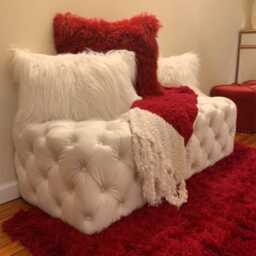 Large Chesterfield Velvet Ottoman - Tufted Footstool, Coffee Table - 120x46x34cm - thumbnail 3
