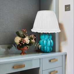 Pleated Ivory Lampshade in Cream With Frill - thumbnail 4