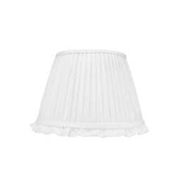 Pleated Ivory Lampshade in Cream With Frill - thumbnail 1