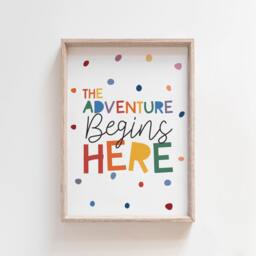 Colourful Playroom Prints, Kids Wall Art, Adventure Rainbow Nursery Boys Bedroom, Room - thumbnail 1