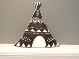 Teepee Pillow, Modern, Minky, Nursery, Baby, Neutral, Toddler, Grey, Black, White