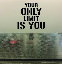 Gym Wall Decal, Sports Quote Classroom Inspirational Quote, Your Only Limit Is You - thumbnail 1