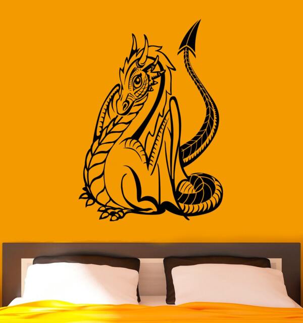 Dragon Wall Decal Vinyl Stickers Gothic Style Fantasy Home Interior Design Art Murals Bedroom Decor - 10D01N - image 1