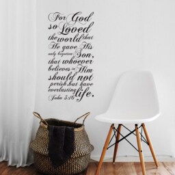 John 316 Bible Verse Quote For God So Loved The World - Book Of Custom Wall Vinyl Decal - thumbnail 1