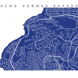 Palos Verdes Estates Map Print - California Art Poster - thumbnail 2