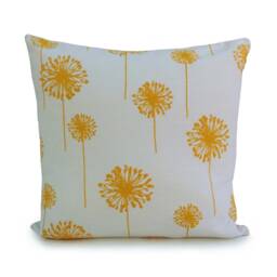 Yellow/White Pillow Cover, Decorative Throw Cushion Accent Pillow, Large Dandelion Lumbar Pillow, Boho Pillow - thumbnail 1