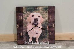 Custom Pet Clock Created With Your Photographs - Wall - Pet Clock, Dog Wall Personalized, Christmas Gift, Photo Clock - thumbnail 1