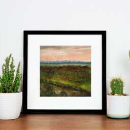 Original Moorland Hills Sunset Textile Art Picture - thumbnail 1