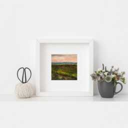 Original Moorland Hills Sunset Textile Art Picture - thumbnail 3
