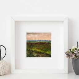 Original Moorland Hills Sunset Textile Art Picture - thumbnail 2