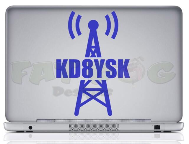 Radio Tower Custom Call Sign Amateur/Ham Removable Vinyl Decal For Car, Laptop, Wall, Tablet, Sticker, Dad Gift - image 1