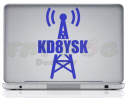 Radio Tower Custom Call Sign Amateur/Ham Removable Vinyl Decal For Car, Laptop, Wall, Tablet, Sticker, Dad Gift - thumbnail 1