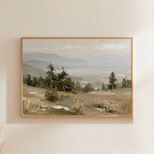 Cedar Forest Poster, Misty Valley Print, Nature Wall Art, Paper - image 1