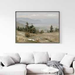 Cedar Forest Poster, Misty Valley Print, Nature Wall Art, Paper - thumbnail 3
