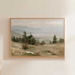 Cedar Forest Poster, Misty Valley Print, Nature Wall Art, Paper - thumbnail 1