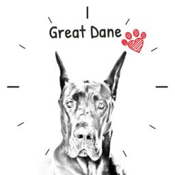 Great Dane Cropped, Free Standing Mdf Floor Clock With An Image Of A Dog - thumbnail 2