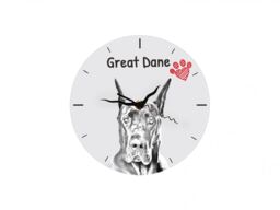 Great Dane Cropped, Free Standing Mdf Floor Clock With An Image Of A Dog - thumbnail 1