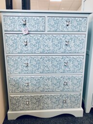 Chest Of Drawers Painted Bespoke Moroccan Geometric Bee Elephant Handles Stencilled