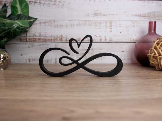 Infinity Heart Ornament, Modern Art Home Decor, Freestanding Shelf Sculpture, Romantic Line Gift - image 1